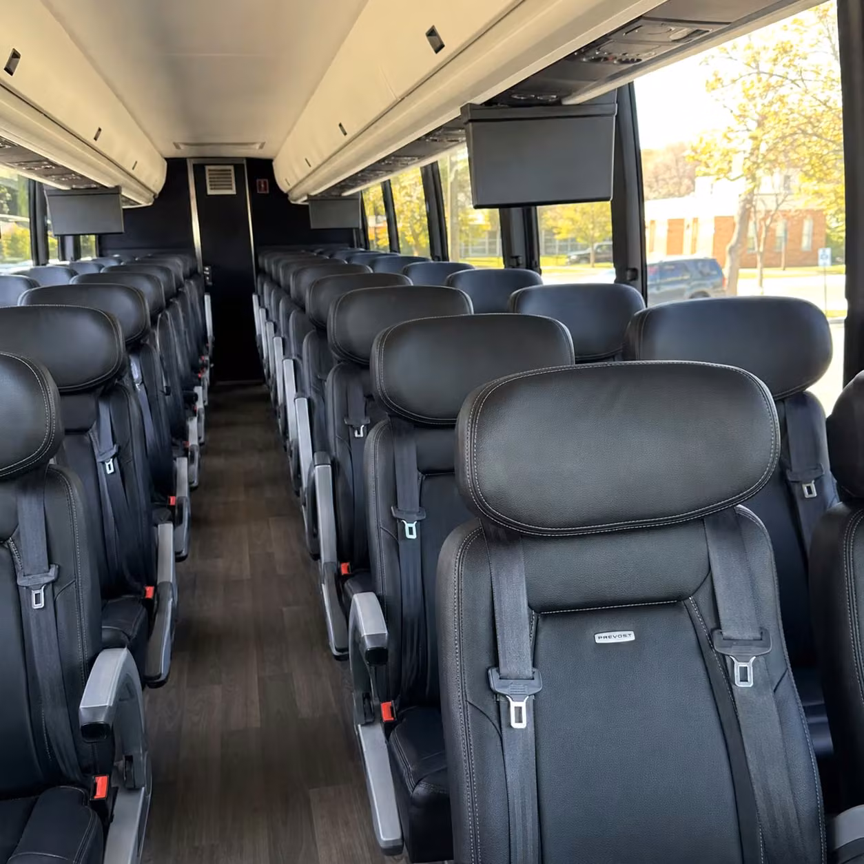 pasadena charter bus rental interior